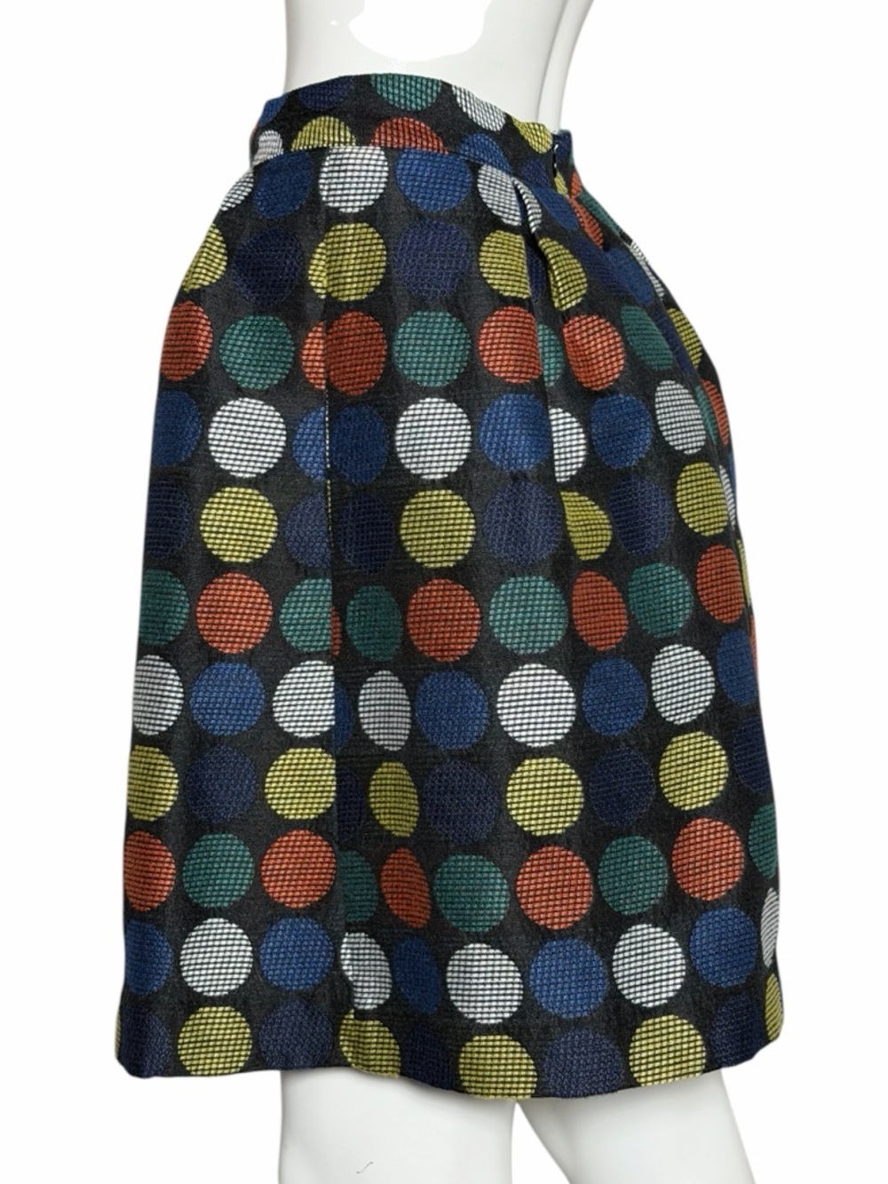 Hutch Anthropologie Polka Dot Jacquard Skirt A-Line Pleated Multicolor Size 4P - Picture 5 of 9